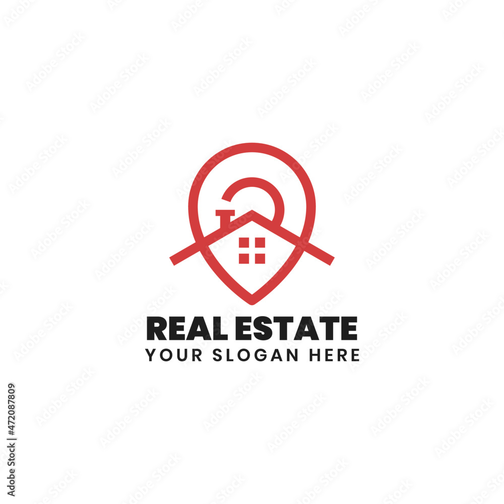 modern pin location symbol real estate logo design modern pin location symbol real estate logo design