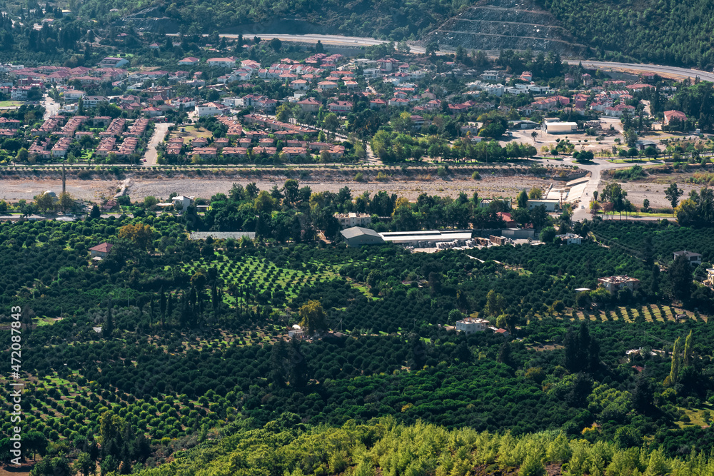 aerial view of the mediterranean agricultural region