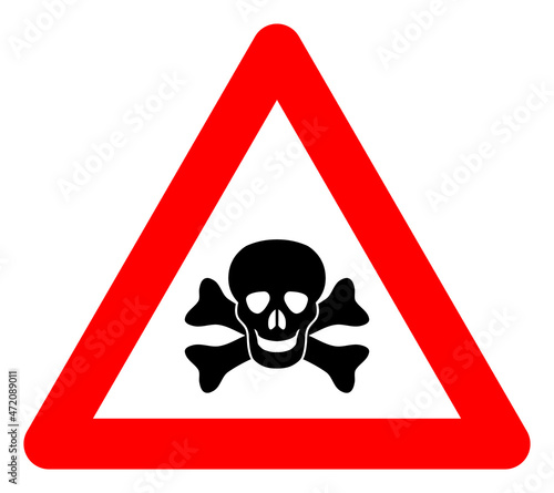 Death danger sign vector icon on a white background. An isolated flat icon illustration of death danger sign.