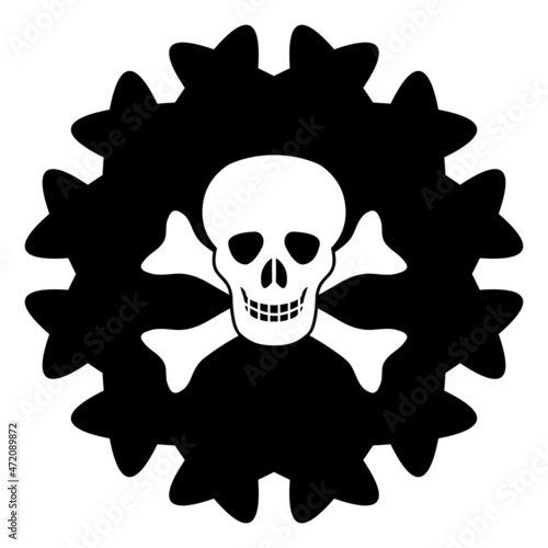 Death microbe vector illustration on a white background. An isolated flat icon illustration of death microbe.