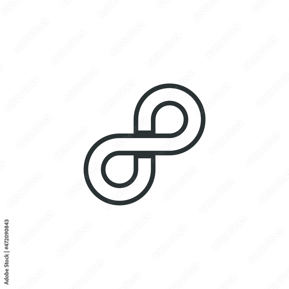 Vector sign of the Infinity loop symbol is isolated on a white background. Infinity loop icon color editable. Vector sign of the Infinity loop symbol is isolated on a white background. Infinity loop icon color editable.