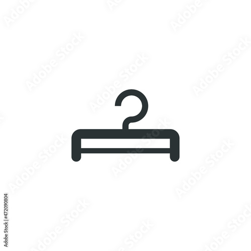 Vector sign of the hanger symbol is isolated on a white background. hanger icon color editable.