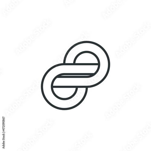 Vector sign of the Infinity loop symbol is isolated on a white background. Infinity loop icon color editable.