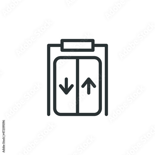 Vector sign of the lift symbol is isolated on a white background. lift icon color editable.