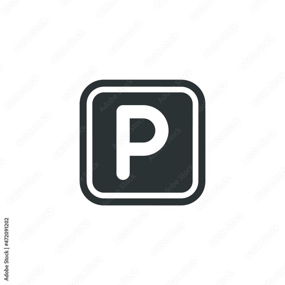 Vector sign of the parking sign symbol is isolated on a white background. parking sign icon color editable. Vector sign of the parking sign symbol is isolated on a white background. parking sign icon color editable.