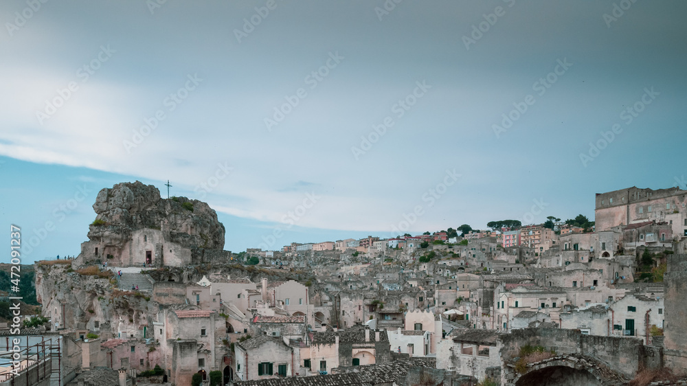 Obraz premium Italy, july 2017, view of the city of matera, known all over the world for the historic Sassi