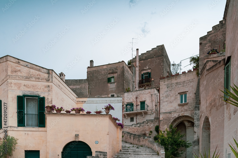 Italy, july 2017, view of the city of matera, known all over the world for the historic Sassi Italy, july 2017, view of the city of matera, known all over the world for the historic Sassi