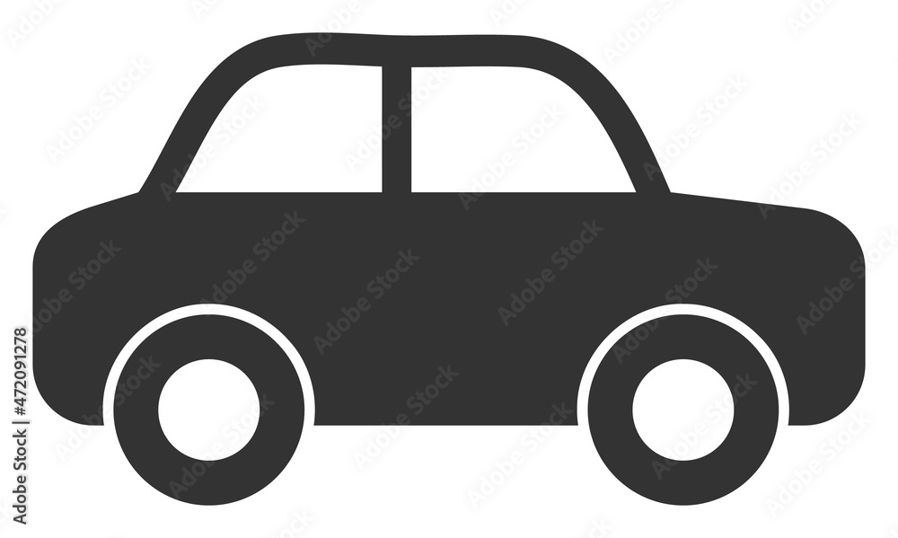 Automobile vector icon on a white background. An isolated flat icon illustration of automobile.