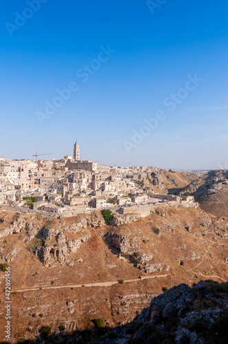 Italy, july 2017, view of the city of matera, known all over the world for the historic Sassi