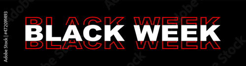 Black week promotion banner tag. Vector EPS 10. photo