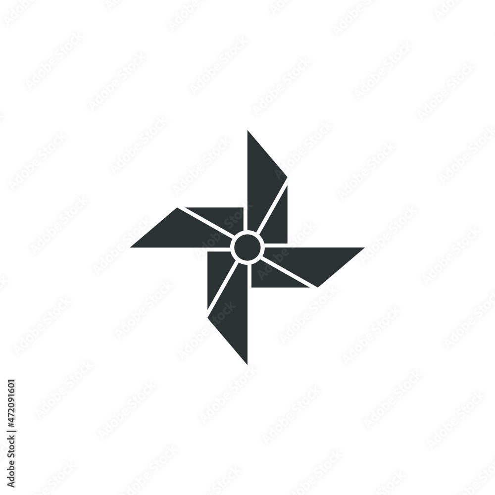 Vector sign of the pinwheel symbol is isolated on a white background. pinwheel icon color editable. Vector sign of the pinwheel symbol is isolated on a white background. pinwheel icon color editable.