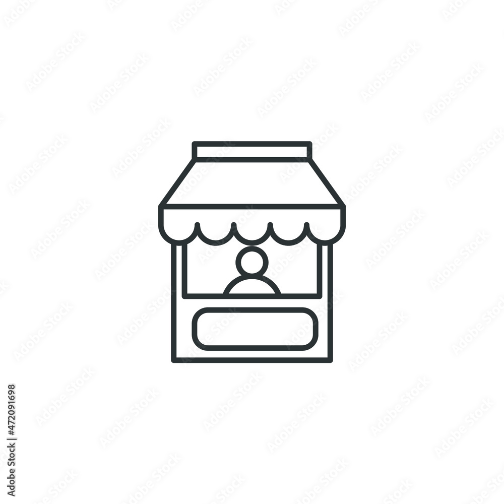 Vector sign of the promo stand symbol is isolated on a white background. promo stand icon color editable. Vector sign of the promo stand symbol is isolated on a white background. promo stand icon color editable.
