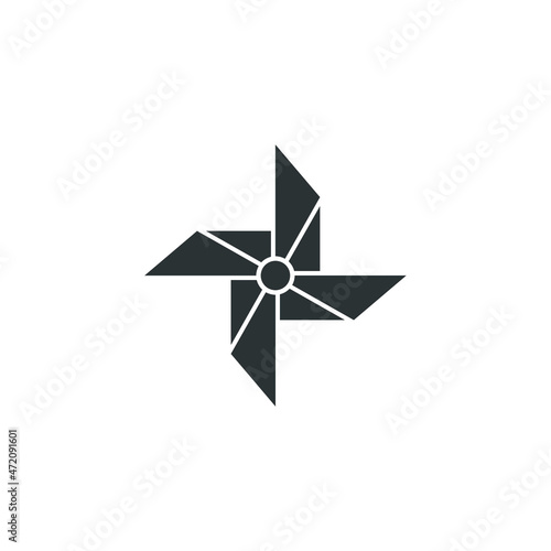 Vector sign of the pinwheel symbol is isolated on a white background. pinwheel icon color editable.