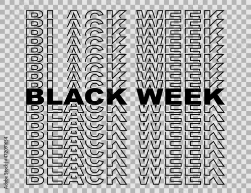 Black week promotion banner tag. Vector EPS 10.