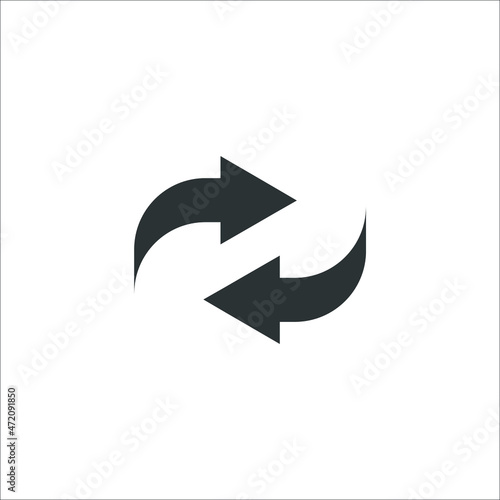 Vector sign of the rotation symbol is isolated on a white background. rotation icon color editable.