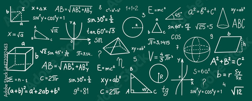 Fotografie, Obraz Hand drawn math symbols