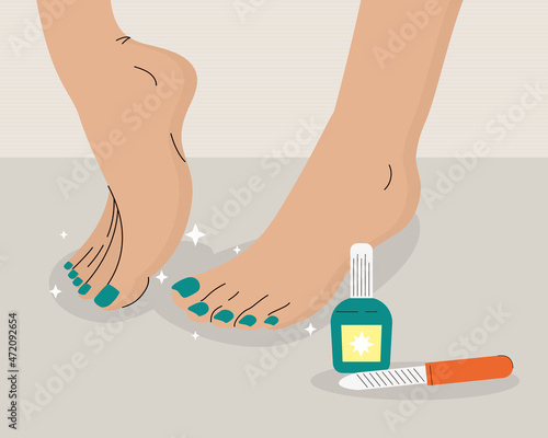 beautiful womans feet illustration