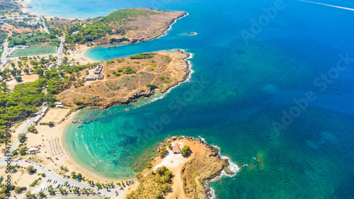 Fototapeta Naklejka Na Ścianę i Meble -  Amazing aerial view of island on Crete, Greece.