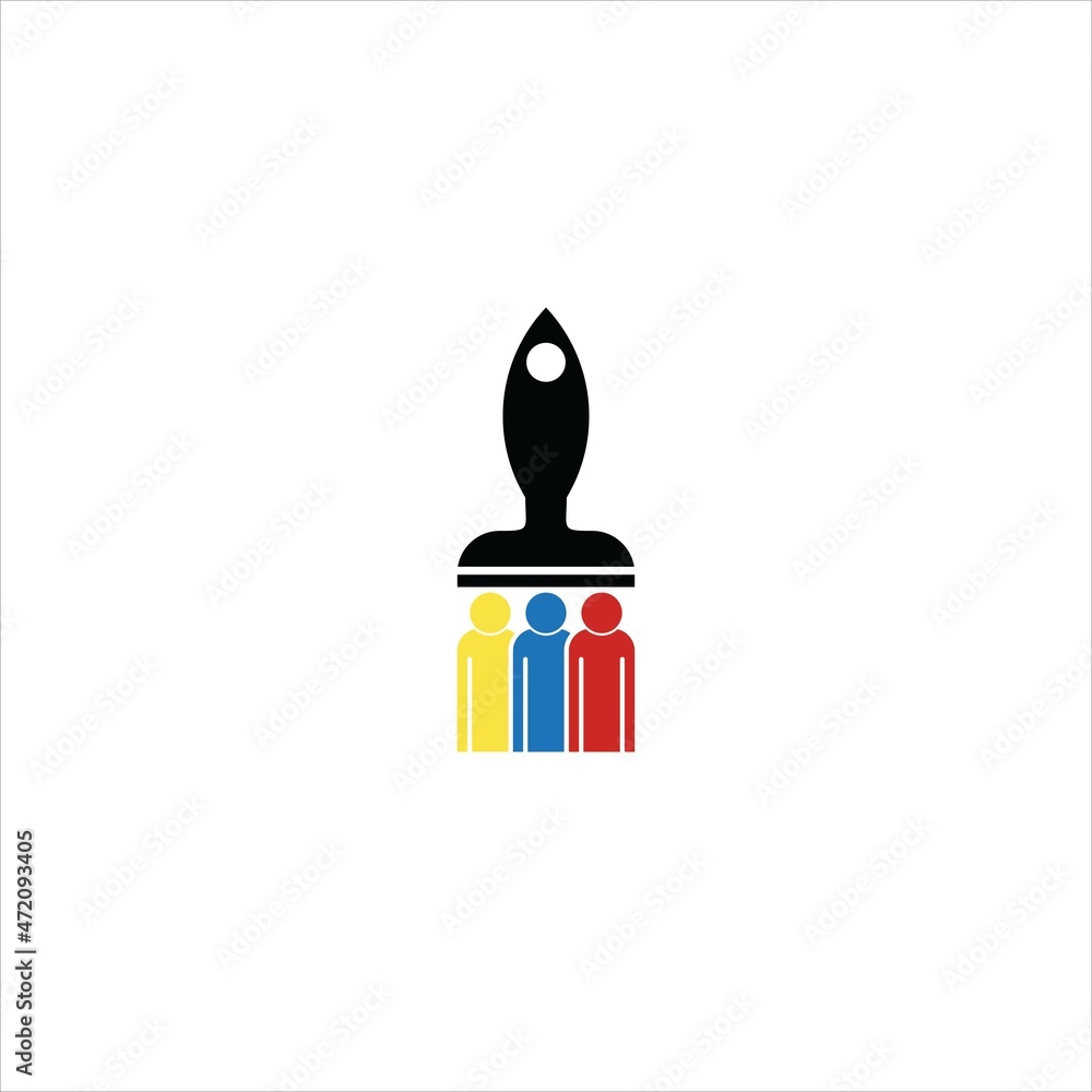 Obraz premium team logo vector template paint brush