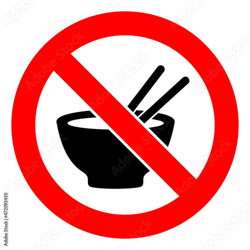 No asian food vector icon on a white background. An isolated flat icon illustration of no asian food.