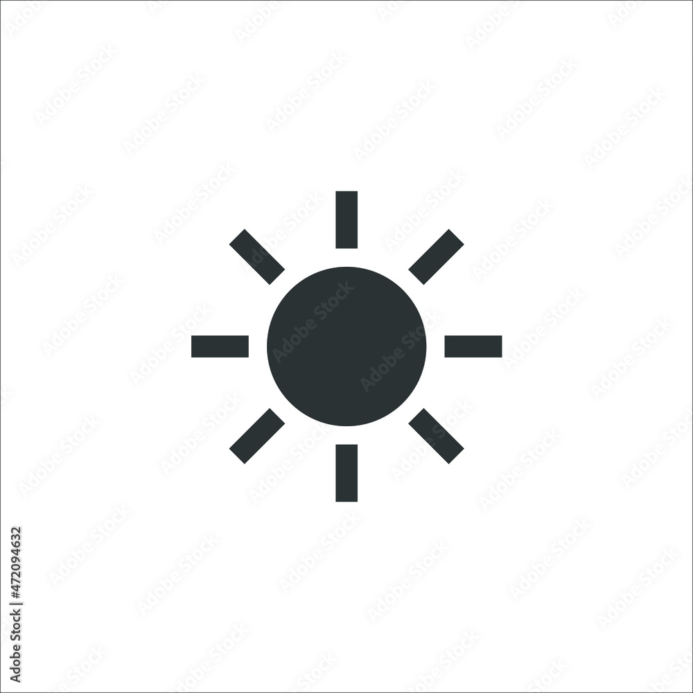 Vector sign of the sun symbol is isolated on a white background. sun icon color editable. Vector sign of the sun symbol is isolated on a white background. sun icon color editable.