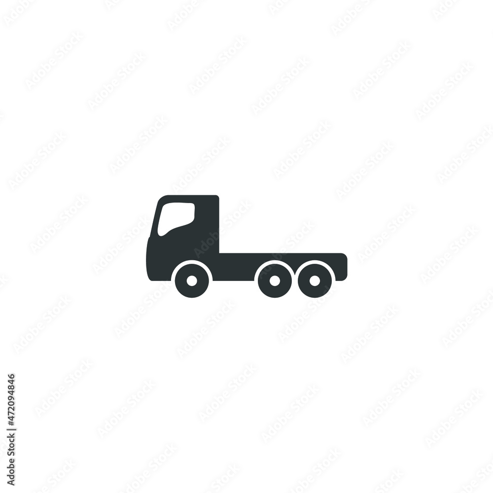 Vector sign of the truck car symbol is isolated on a white background. truck car icon color editable.