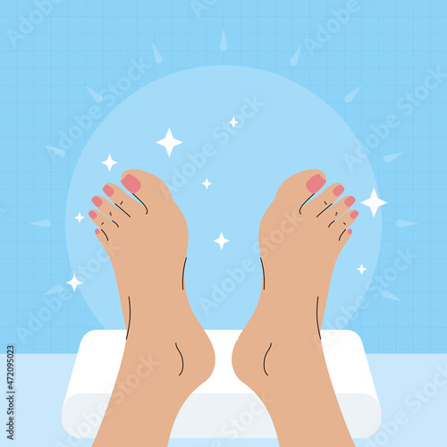 feet with pink nails