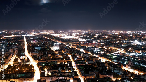 Illuminated large city at n...
