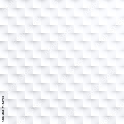 Abstract and modern geometric background with white and light gray squares. 3d effect.