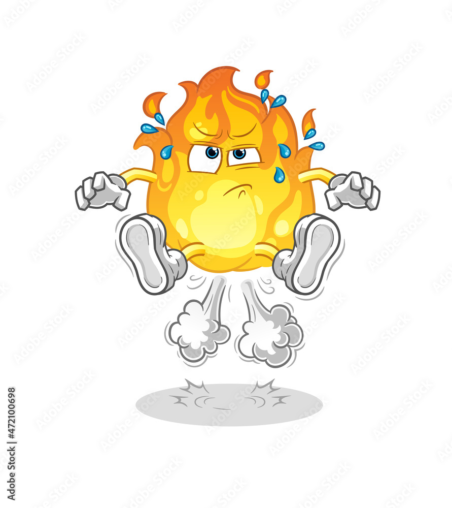 fire fart jumping illustration. character vector fire fart jumping illustration. character vector