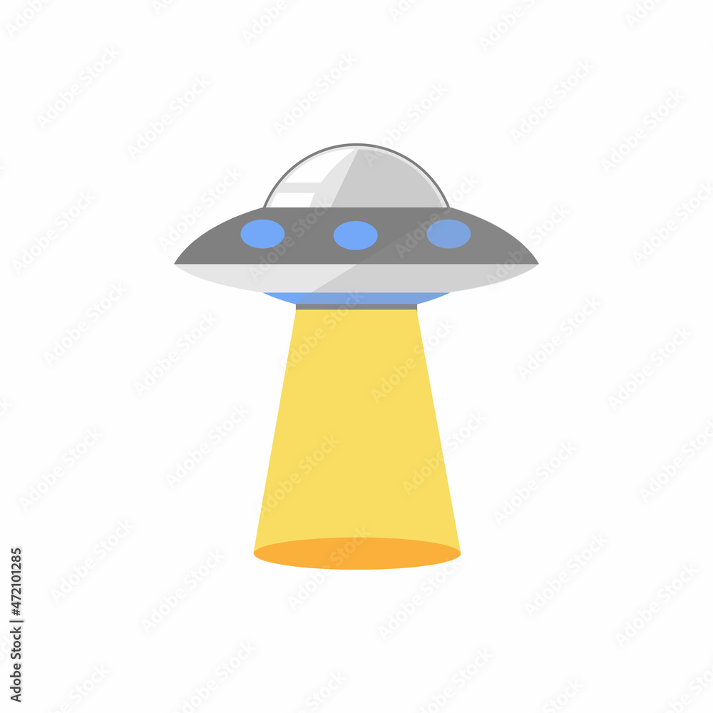 Cartoon UFO vector isolated illustration