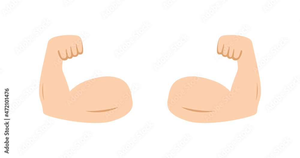 muscle icon. Building strong arm muscles for healthy men by eating protein  and exercising. 14605946 PNG