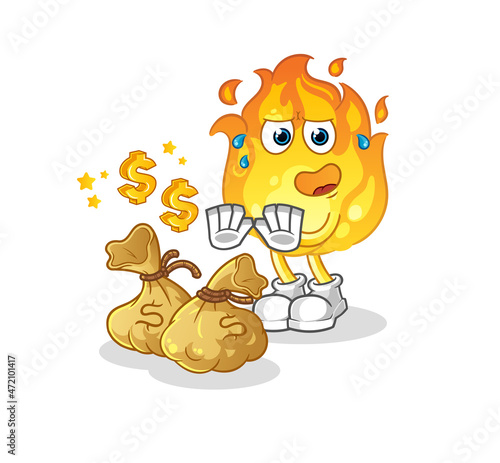 fire refuse money illustration. character vector