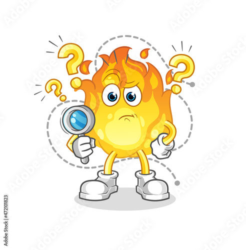 fire searching illustration. character vector