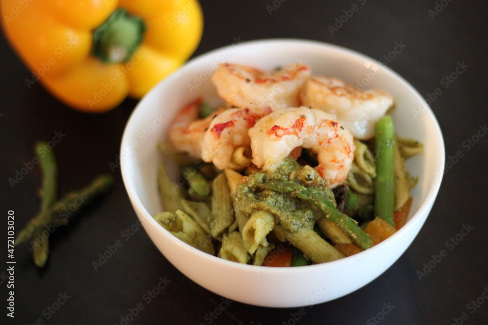 vegetables and shrimp, shrimp in a bowl, food, meal, dinner, bowl, dish, vegetables and shrimp, shrimp in a bowl, food, meal, dinner, bowl, dish,