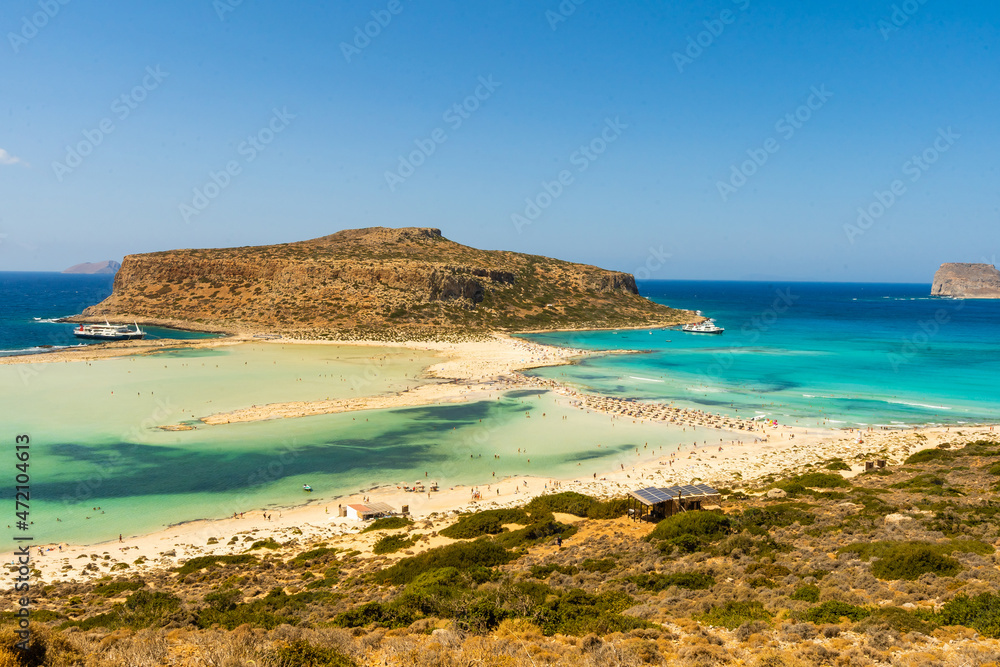 Blue lagoon in Ballos, Crete, Greece Blue lagoon in Ballos, Crete, Greece