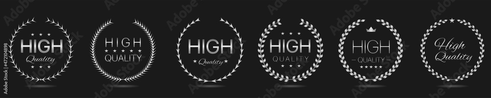 High quality Silver laurel wreath label set High quality Silver laurel wreath label set