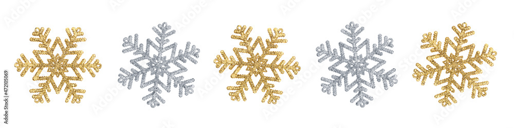 Sparkly snowflakes isolated on a white background. Sparkly snowflakes isolated on a white background.