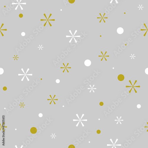 Vector clipart illustration. Holiday festive snowflakes seamless pattern. Great for gift wrapping paper or holiday textile