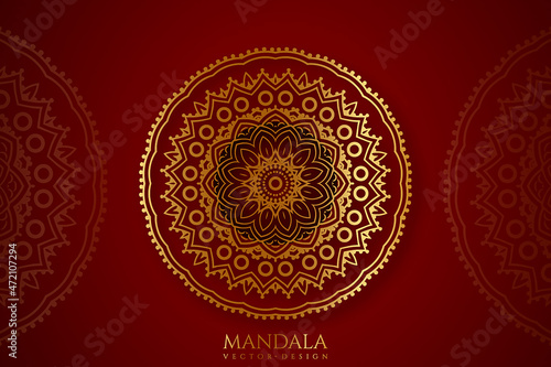 Mandala Background Vector. Circular pattern in form of mandala for Henna, Mehndi, tattoo, decoration. Decorative ornament in ethnic oriental style. Coloring book page.