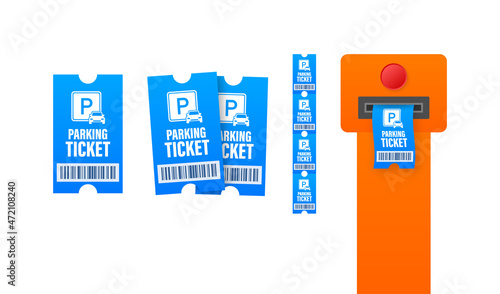 Parking tickets, great design for any purposes. Parking zone. Vector stock illustration