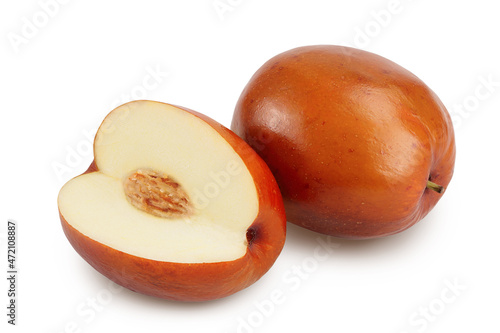jujube or chinese date isolated on white background with clipping path and full depth of field