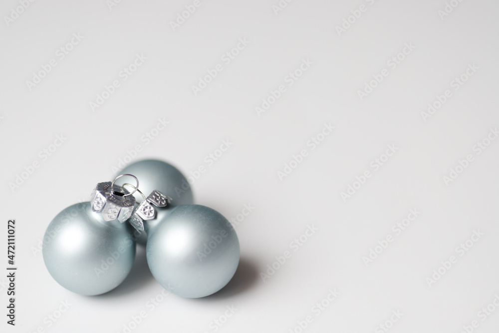 Light blue cosmic balls for Christmas decoration on white background. Light blue cosmic balls for Christmas decoration on white background.
