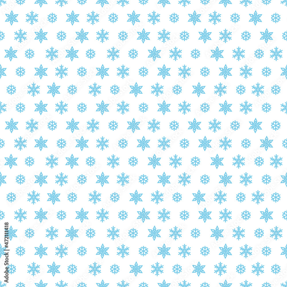 Snowflake background Christmas seamless pattern Blue white papper