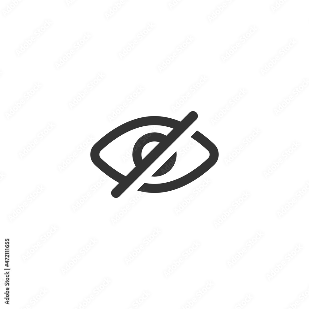 eye prohibited vector icon, watch forbidden, stop looking icon. Stock vector illustration isolated on white background eye prohibited vector icon, watch forbidden, stop looking icon. Stock vector illustration isolated on white background
