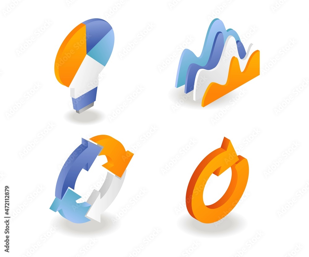 A set of pie icons and bar graph analysis A set of pie icons and bar graph analysis