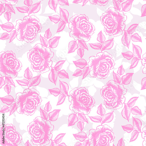 Delicate floral seamless pattern with roses 
