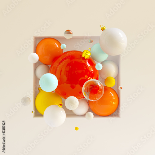 3D Render Abstract Winter Background, Christmas and new year background © LHG