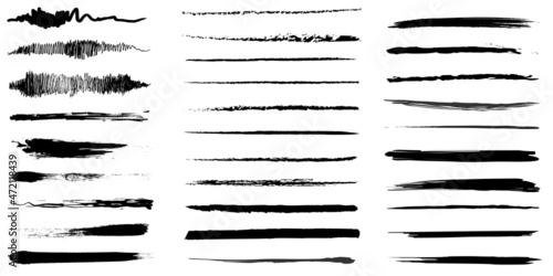 Wallpaper Mural Underlines set hand drawn on white background Torontodigital.ca