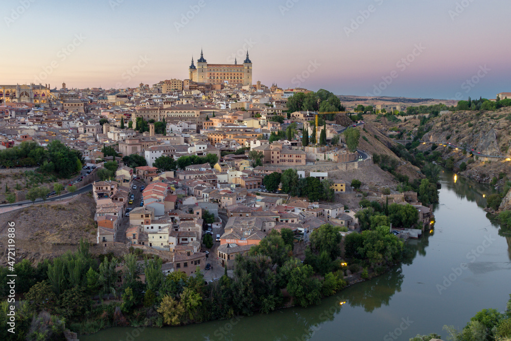 View of Toledo from the famous viewpoint of Valle (Spain)